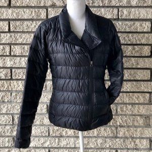 Athleta "Downalicious" Puffer Lightweight Black Goose Down Jacket Coat - Size XS